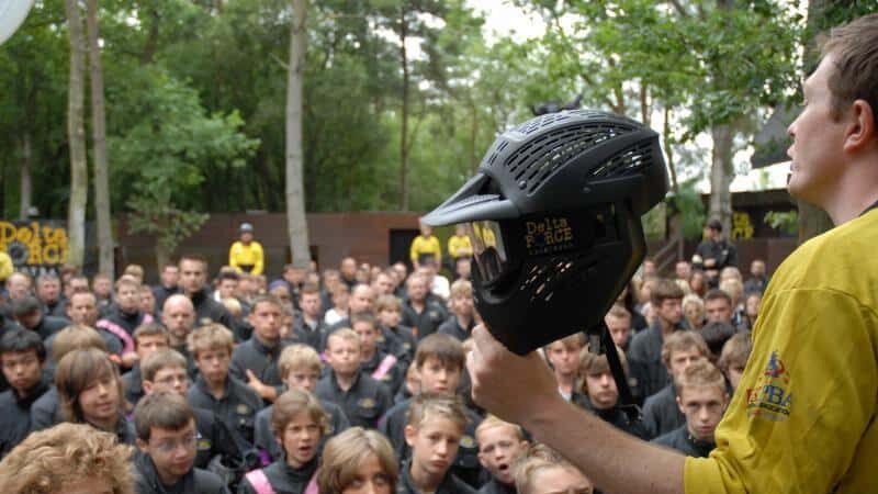 A Delta Force marshal delivering a clear equipment and safety briefing