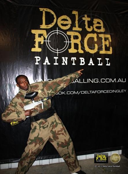 Usain Bolt At Delta Force Paintball